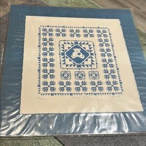 Vtg MARY RUTHERFORD EMBOSSED LIMITED EDITION PRINT - TEDDY BEAR